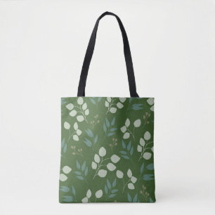 Grünes Eukalyptus-Muster Tasche