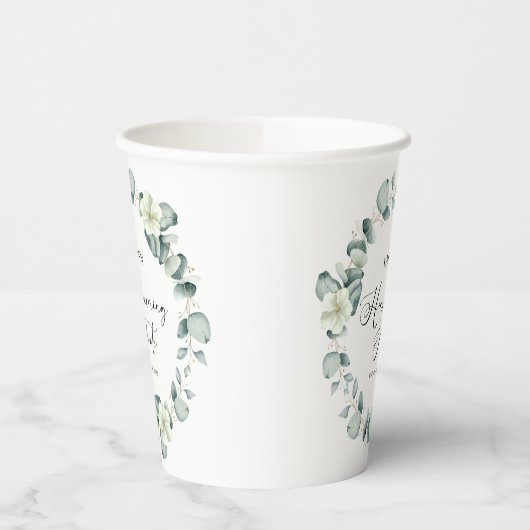 Grünes Eukalyptus-Party Pappbecher (Links)