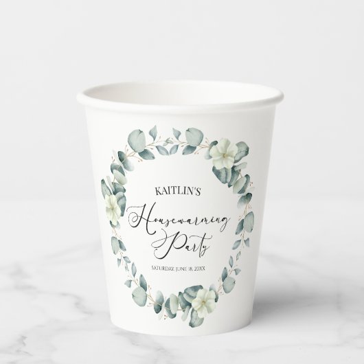 Grünes Eukalyptus-Party Pappbecher (Vorderseite)