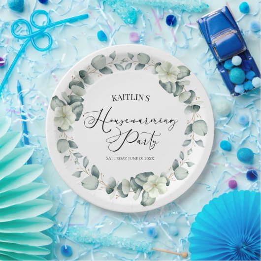 Grünes Eukalyptus-Party Pappteller (Party)