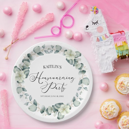 Grünes Eukalyptus-Party Pappteller (Party)