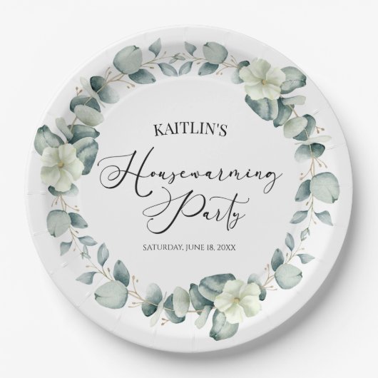 Grünes Eukalyptus-Party Pappteller (Vorderseite)