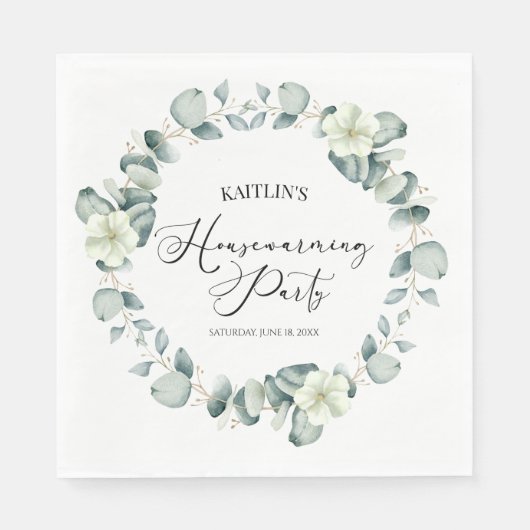 Grünes Eukalyptus-Party Serviette (Vorderseite)