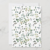 Grünes Eukalyptus-Wasserfarben-Brautparty Einladung (Rückseite)