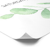 Grünes Eukalyptus Wedding Willkommenszeichen Poster (Ecke)