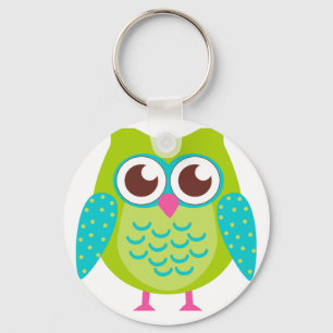 Grünes Eulen-Geschenk Schlüsselanhänger