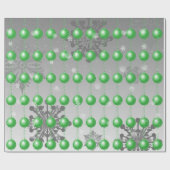 Grünes Extravagantes Weihnachtsschmuckpapier Geschenkpapier (Flach)