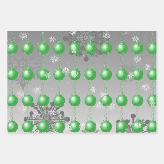 Grünes Extravagantes Weihnachtsschmuckpapier Geschenkpapier Set (Vorderseite 3)