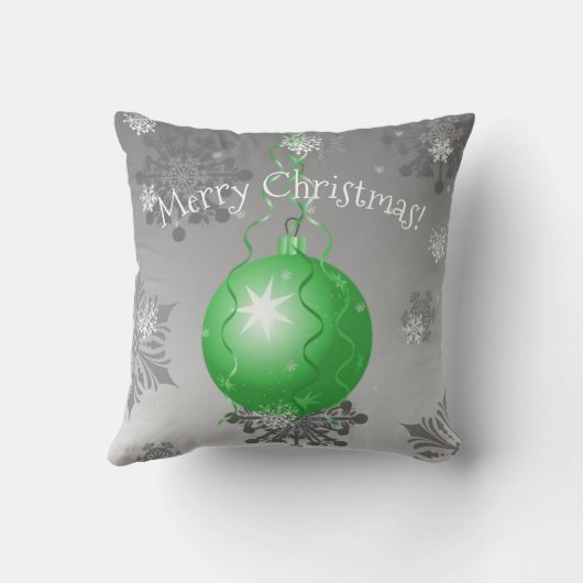 Grünes Extravagantes Weihnachtsschmuckstück Kissen (Rückseite)