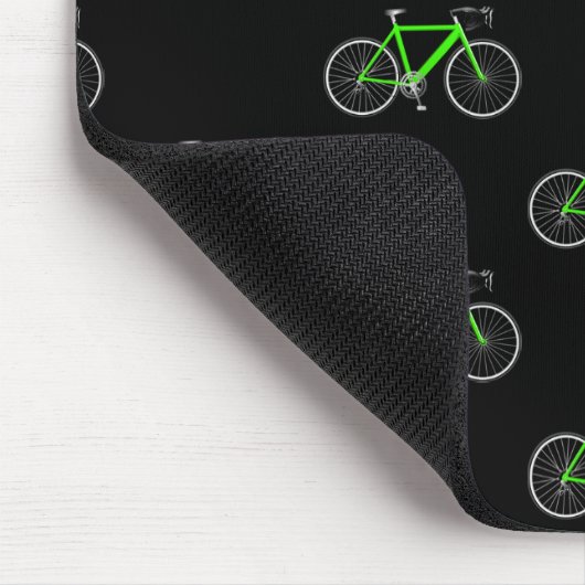 grünes Fahrrad auf schwarz Mousepad (Ecke)