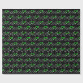 grünes Fahrrad auf schwarzem Papier Geschenkpapier (Flach)