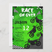 Grünes Fahrrad Einladung zum Geburtstag (Vorderseite)