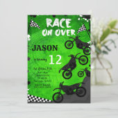 Grünes Fahrrad Einladung zum Geburtstag (Stehend Vorderseite)