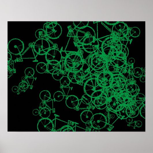 grünes Fahrradmuster Poster (Vorne)