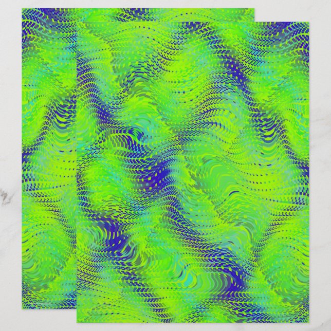 Grünes falsches Schlangenleder Scrapbook Papier 2- (Vorne/Hinten)