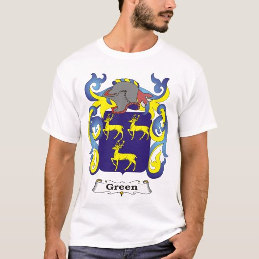 Grünes Familien-Wappen T - Shirt (Vorderseite)