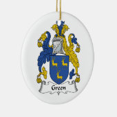 Grünes Familienwappen Keramikornament (Rechts)