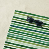 Grünes, farbiges Streifen Strandtuch (Beispiel)