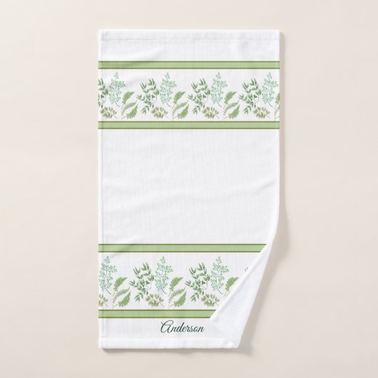 Grünes Farn-Blätter und Niederlassungen mit Badhandtuch Set (Handtuch)