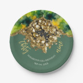 Grünes Faux Gold Pappteller (Vorderseite)