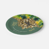 Grünes Faux Gold Pappteller (Schrägansicht)