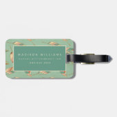 Grünes Feder-Muster SüdwestGeo-Schritt-| Gepäckanhänger (Rückseite horizontal)