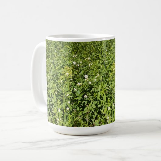 Grünes Feld der Blume Kaffeetasse (Vorderseite Links)