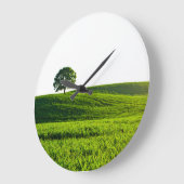 grünes Feld Große Wanduhr (Winkel)