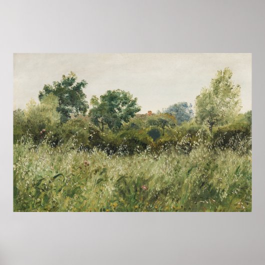 Grünes Feld Grosses Vintages Öl Poster (Vorne)