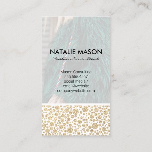 Grünes Fell | Modemodell | Berater Visitenkarte (Rückseite)