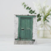 Grünes Fenster Postkarte (Stehend Vorderseite)