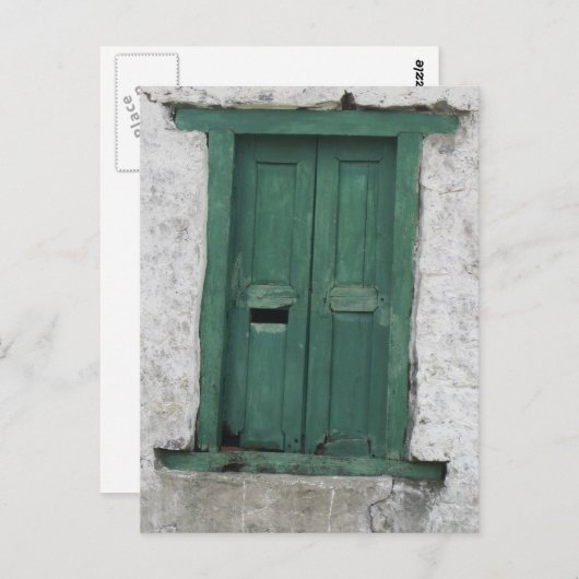 Grünes Fenster Postkarte (Vorne/Hinten)