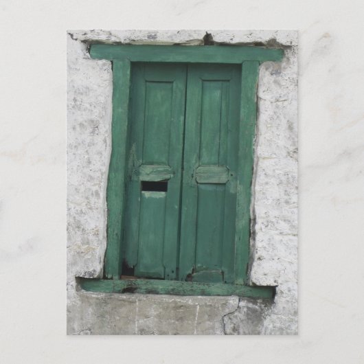 Grünes Fenster Postkarte (Vorderseite)