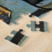Grünes Fenster, schwarze Katze Puzzle (Seite)