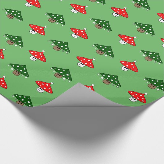 Grünes festes Mushroom-Wrapping Paper Geschenkpapier (Ecke)