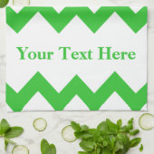 Grünes Fett Zickzack mit benutzerdefinierbarem Tex Küchentuch (Gefaltet)