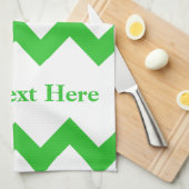 Grünes Fett Zickzack mit benutzerdefinierbarem Tex Küchentuch (Viertel Falte)