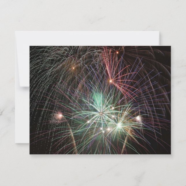 grünes Feuerwerk nachts (Vorderseite)