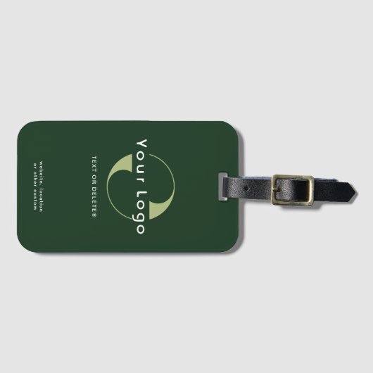 Grünes Firmenlogo Marke Leather Gepäckanhänger (Vorderseite (Horizontal))