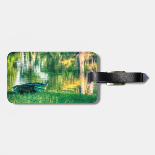 Grünes Fischerboot Gepäckanhänger (Rückseite horizontal)