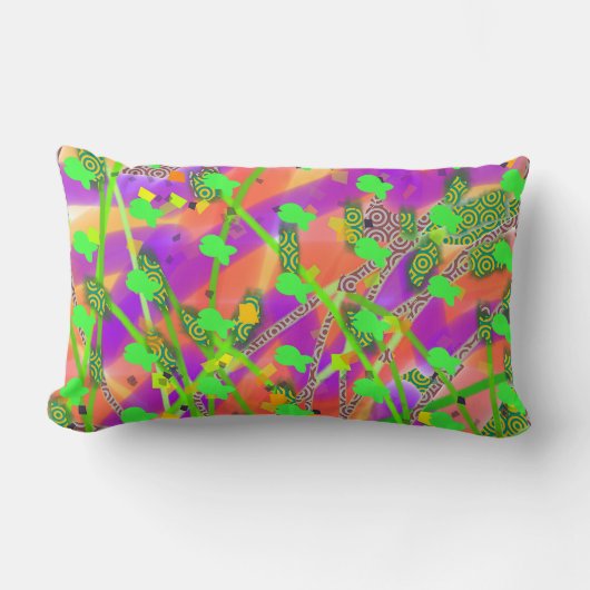 Grünes Fischmuster Lendenkissen (Vorderseite)