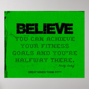 Grünes Fitness-Plakat - glauben Sie! Poster