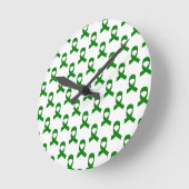 Grünes Flachmuster Runde Wanduhr (Winkel)