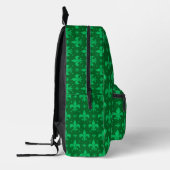 Grünes Fleur-de-lis-Muster Bedruckter Rucksack (Links)