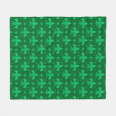 Grünes Fleur-de-lis-Muster Fleecedecke (Vorderseite (Horizontal))