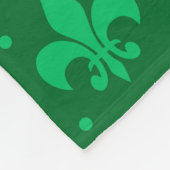 Grünes Fleur-de-lis-Muster Fleecedecke (Ecke)