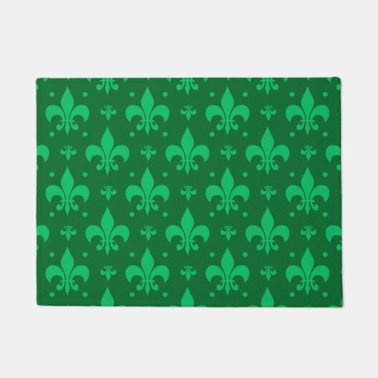 Grünes Fleur-de-lis-Muster Fußmatte (Vorderseite)