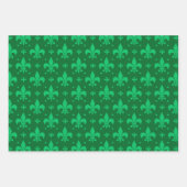 Grünes Fleur-de-lis-Muster Geschenkpapier Set (Vorderseite 2)
