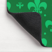 Grünes Fleur-de-lis-Muster Mousepad (Ecke)