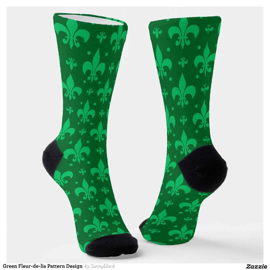 Grünes Fleur-de-lis-Muster Socken